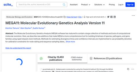 mega molecular|MEGA11: Molecular Evolutionary Genetics Analysis Version 11.